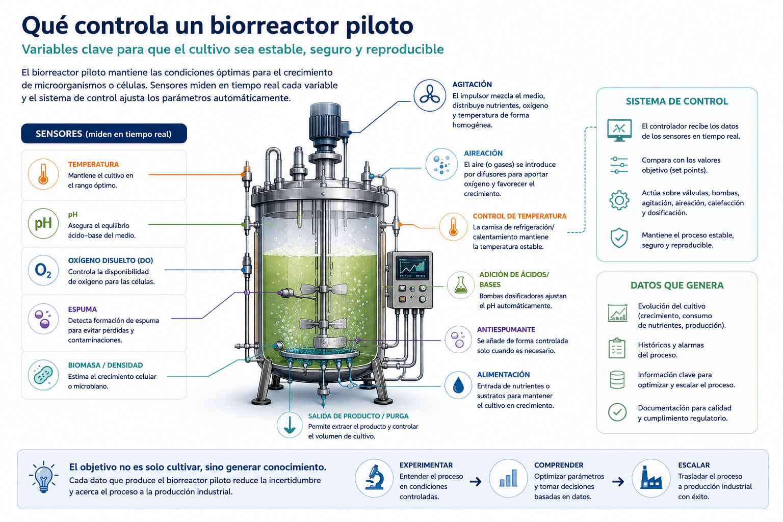 Que controla un biorreactor piloto